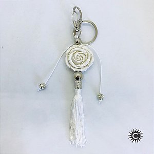 Chaveiro - Resina - Rosa Branca Iemanjá Ano