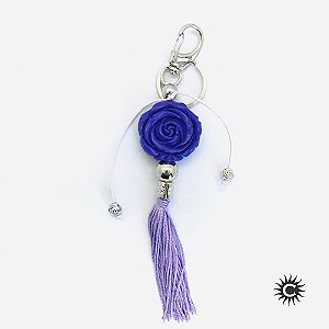 Chaveiro - Resina - Rosa Lilás Nanã