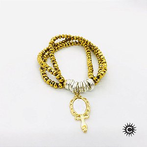 Pulseira - Oxum Pulseira - Oxum Abb Dourado Cristal E Silicone