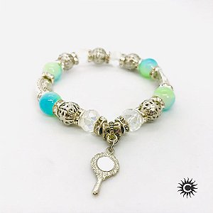 Pulseira - Iemanjá Verde Claro Com Abb Cristal E Silicone