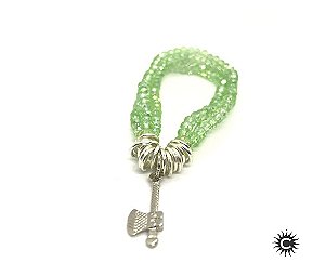Pulseira - Caboclo Cristal Verde E Silicone