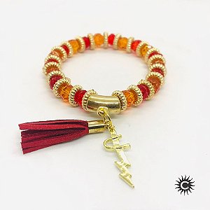 Pulseira - Egunitá Cristal Laranja E Silicone