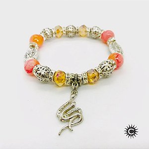 Pulseira - Ewá Laranja Cristal E Silicone
