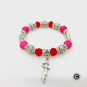 Pulseira - Iansã Vermelha Espada Cristal E Silicone