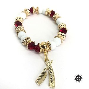 Pulseira - Maria Navalha Dourada Cristal E Silicone