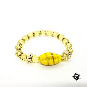 Pulseira - Oxum Búzios Amarelo Cristal E Silicone