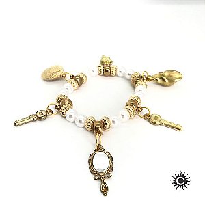 Pulseira - Oxum Pérola Com Abb Penduricalhos Requinte