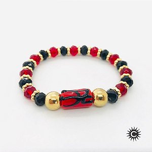 Pulseira - Pomba Gira Firma Dourada Cristal E Silicone