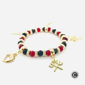 Pulseira - Pomba Gira Penduricalho Cristal E Silicone