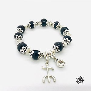 Pulseira - Pomba Gira Preta Cristal E Silicone