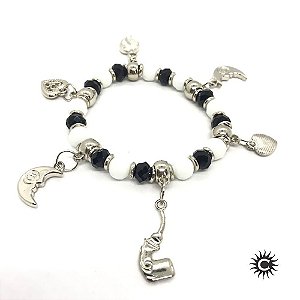 Pulseira - Preto Velho Cristal E Silicone