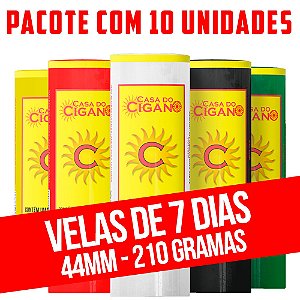 Vela - 7 Dias - 44mm x Atacarejo - Pacote com 10 Unidades