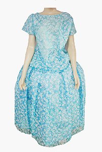 Conjunto - Azul Floral - Roupa Luxo