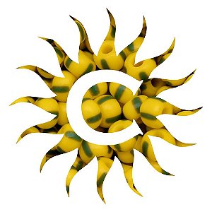 Missanga - Rajada - 100g - Amarela E Verde