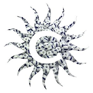 Missanga - Rajada - 100g - Branca E Azul Clara