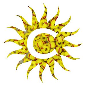 Missanga - Rajada - 500g - Amarela E Vermelha