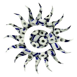 Missanga - Rajada - 500g - Branca E Azul Escura