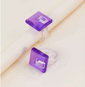 Anel MAITE chunky de acetato irregular roxo