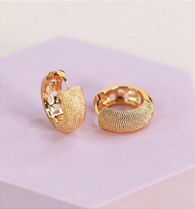 Argola JESSICA folheada grossa com textura