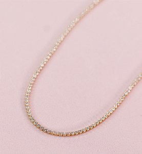 Colar PAMELA semijoia riviera zirconias ( banhada em ouro )