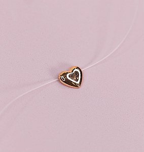 Colar PALOMA semi joia fio de nylon coração boleado ( banhada em ouro )