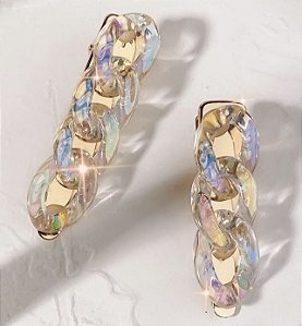 Hair clip CAROL corrente cristal holográfica 2 (par)