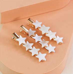 Hair clip REBECA 4 estrelas madre perola (trio)