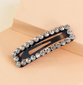 Hair clip JAMILE luxo fashion quadrado vazado pedraria premium cristal