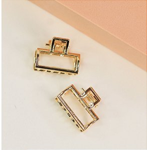 Mini presilha AUREA dourado retangular (dupla)