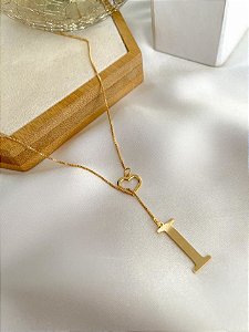 Lariat LETRA I folheada a ouro