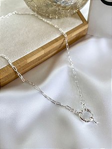 Colar Mia cartier de elo largo com fecho boia banhada prata