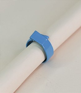 Anel IARA chunky irregular de metal (azul)