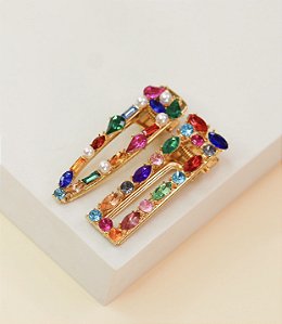 Hair clip CLEO luxo pedraria premium colors (par)