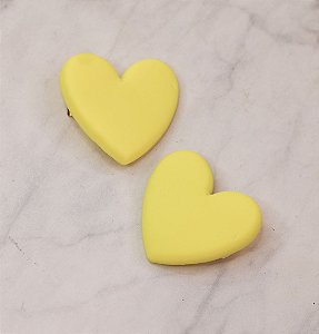 Hair clip AMORA coração amarelo (par)