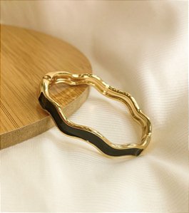 Bracelete DEBORA preto onda com verniz italiano