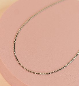 Choker mini NICOLE fita folheada (prata)