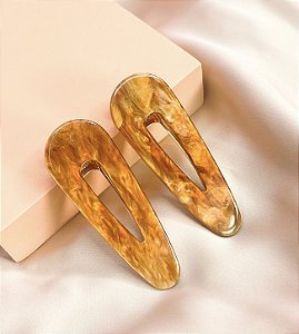 Hair clip ANTONIA max madre perola caramelo (par)