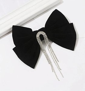 Laço NATY presilha de camurçacom franja de strass