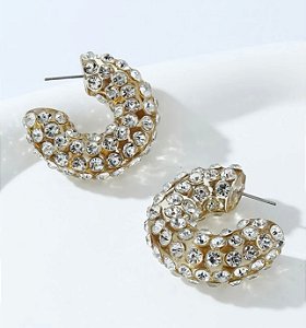 Argola NATASHA cristal com strass