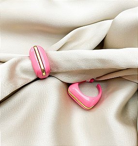Anel VALENTINA pink  banhada com verniz italiano
