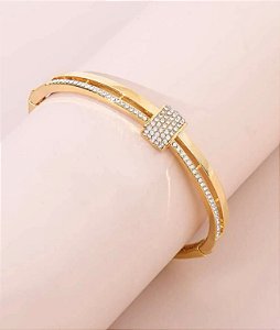 Bracelete CAROL folheada a ouro com zircônia