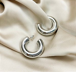 Argola ANDRESSA bijoux tubo prata M