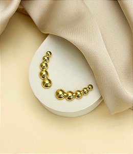 Brinco DANI ear cuff esferas folheada a ouro
