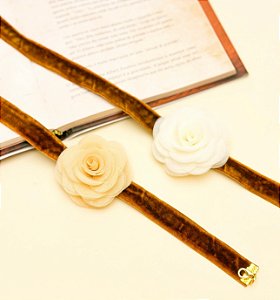 Choker PRISCILA veludo com flor