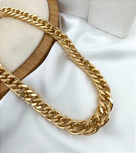 Choker MERCIA corrente elo gloumet G Folheada a ouro