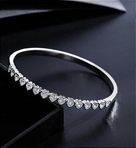 Bracelete LINDA com zirconia Cristal folheada a prata
