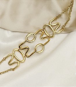 Choker GIZELE aro grosso love inspiração Tassia Naves Folheada A Ouro