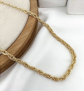 Colar PERLA cordão baiano super grosso folheada a ouro