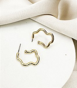 Argola ADARA organica  folheada a ouro