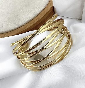 Bracelete VIVIAN 10 fios folheada a ouro